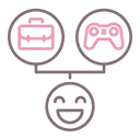 Pixel-style graphic of a playful and colorful figure with pink shapes, symbolizing creativity, play, and emotional support in children's counseling.